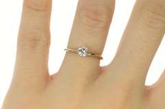 14K White Gold 0.47 Ct Diamond Classic Solitaire Engagement Ring