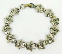 Vintage Beau Sterling Silver Flower Bracelet