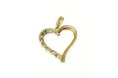 10K Yellow Gold Classic Diamond Curvy Heart Love Symbol Pendant