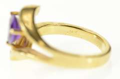 14K Yellow Gold Trillion Amethyst Geometric Statement Ring