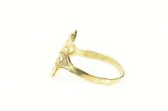10K Yellow Gold Grooved C Monogram Letter Initial Statement Ring
