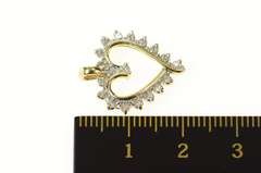 10K Yellow Gold Wavy Diamond Classic Heart Love Symbol Pendant