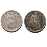 1853 Die Clash & 1858 Seated Half Dimes