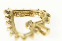 10K Yellow Gold Wavy Diamond Classic Heart Love Symbol Pendant