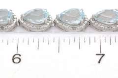Delightful Aquamarine & Diamond Bracelet in Sterling Silver