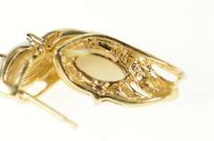 10K Yellow Gold Marquise Opal Diamond Accent Classic Earrings