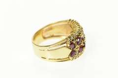 14K Yellow Gold 1.38 Ctw Marquise Ruby Diamond Statement Ring