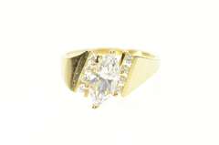 14K Yellow Gold Marquise Cubic Zirconia Travel Engagement Ring