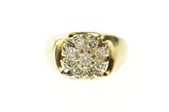 14K Yellow Gold 0.65 Ctw Classic Round Diamond Cluster Ring
