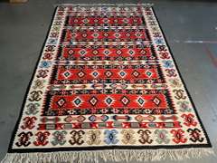 FINE  COLORFUL HAND KNOTTED KLIM 6.6x9.7