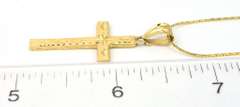 Laser-Etched Cross Necklace in 14KT Yellow Gold