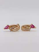 14kt Solid Gold Ruby & Diamond Earrings