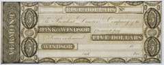 Crisp Exceptional 1800's $5 The Bank Of Windsor Vermont!