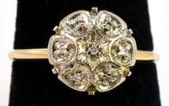 Vintage Diamond Accent Cluster Ring in Yellow Gold