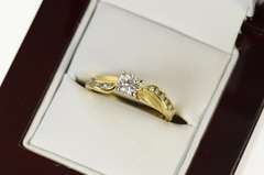 14K Yellow Gold 0.56 Ctw Diamond Engagement Wavy Classic Ring