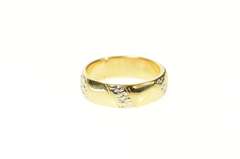 14K Yellow Gold 5.3mm Art Deco Orange Blossom Wedding Band Ring