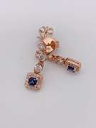 14kt Solid Gold Blue Sapphire & Diamond Earrings