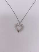 14kt White Gold Diamond Heart Pendant Necklace