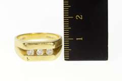 14K Yellow Gold Men's Squared Diamond Statement Wedding Ring
