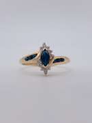 14kt Gold, Blue Sapphire, & Diamond Cocktail Ring