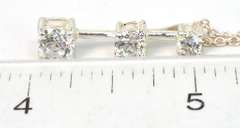 Noticeable Graduated 3-Stone CZ Necklace in Sterling Silver