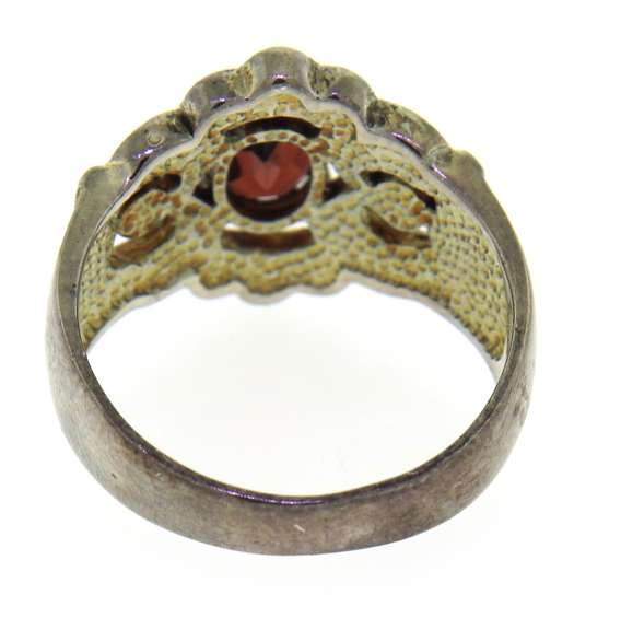 Vintage Sterling Silver Red Spinel Ring