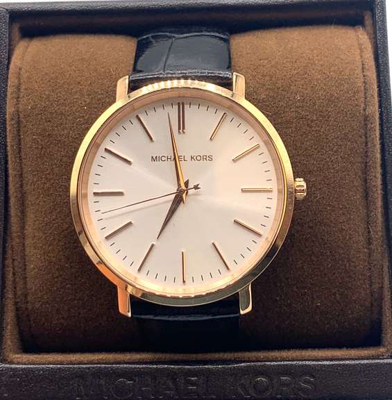 Michael Kors Pyper Gold-Tone and Leather Watch