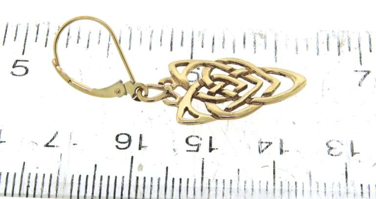Fancy Yellow Gold Celtic Knot Earrings