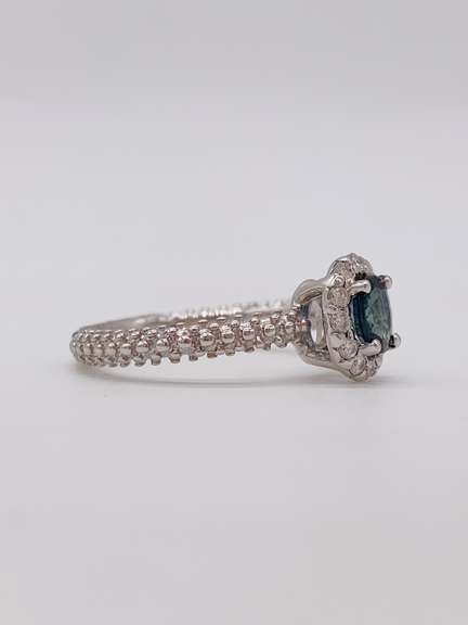 14kt Gold, Blue Sapphire & Diamond Ring