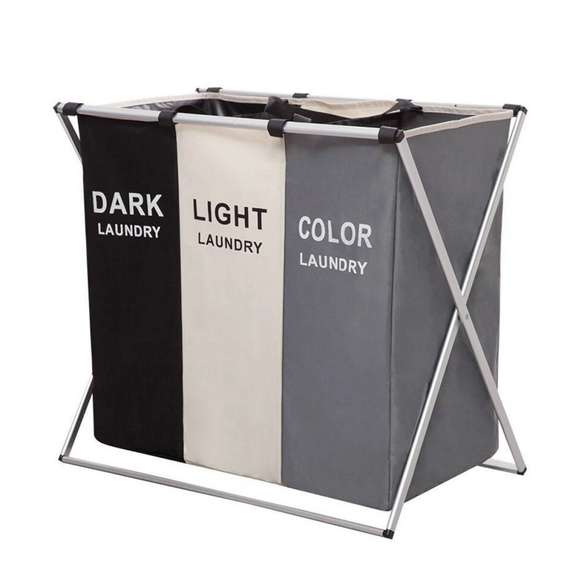 3 Cells Dirty Clothes Laundry Storage Baskets