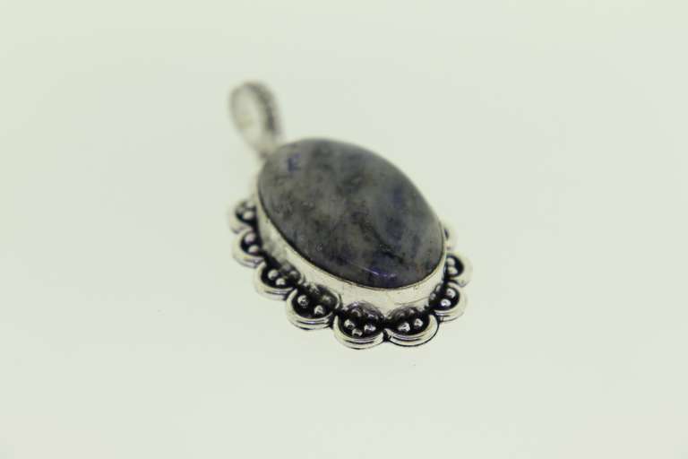 Silver-Tone Quartz Gemstone Pendant