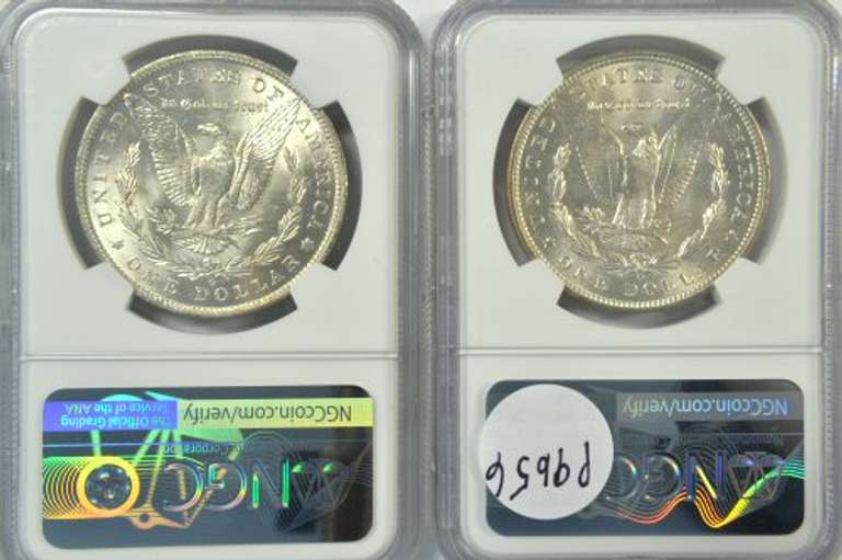 Choice BU 1883-O & 1900-O Morgan Silver Dollars. NGC MS63