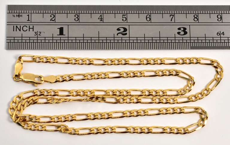 Pretty 18k 20" Figaro Necklace