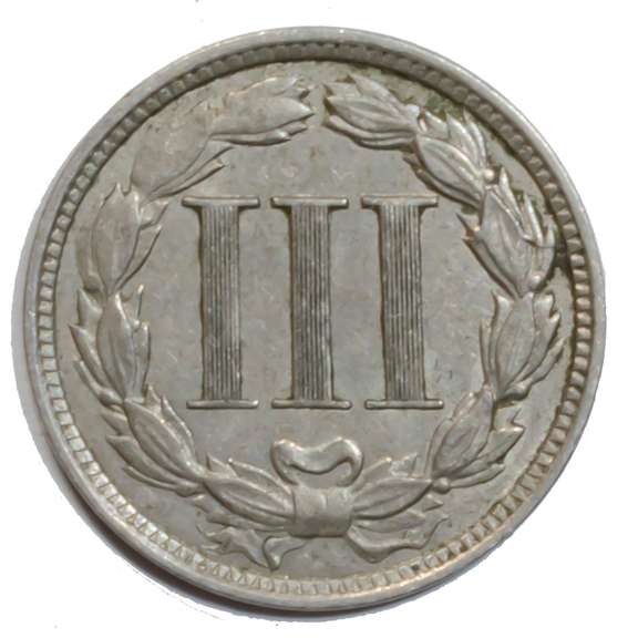 1881 Near Unc 3 Cent Nickel