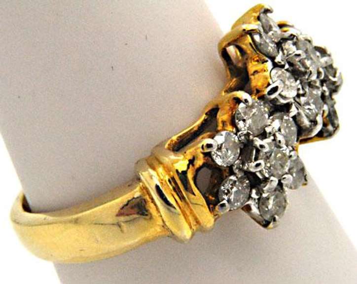 14K GOLD & DIAMONDS RING AND EARRINGS SET