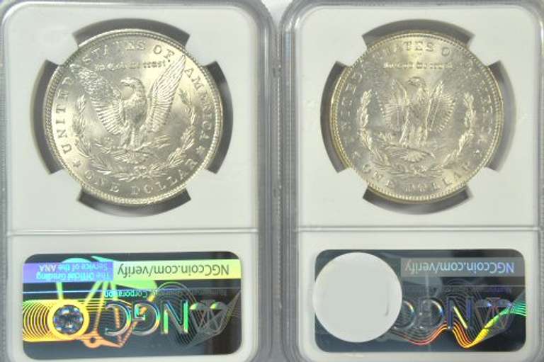 Creamy Choice BU 1896 & 1898 Morgan Dollars. NGC MS63