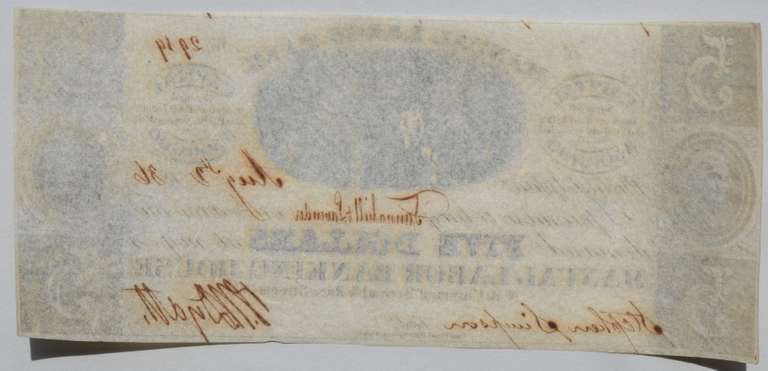 $ 5 Manual Labor Bank Philadelphia Obsolete NoteCh CU