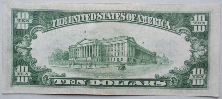 About Near Unc $ 10 1934 A Silver Certificate