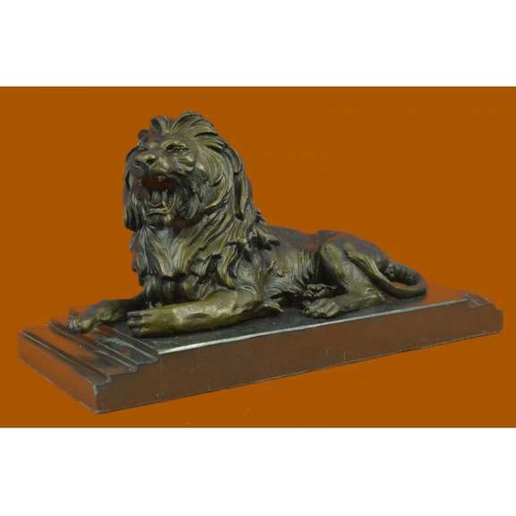 African Lion Bronze Sculpture