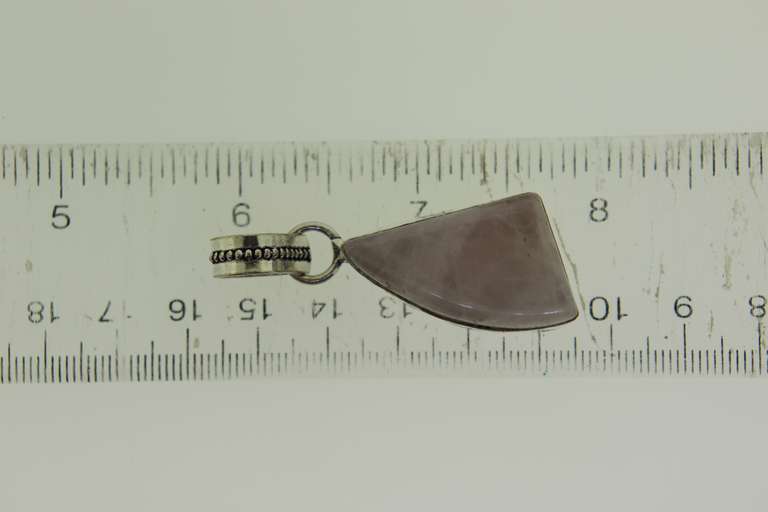 Silver-Tone Quartz Gemstone Pendant