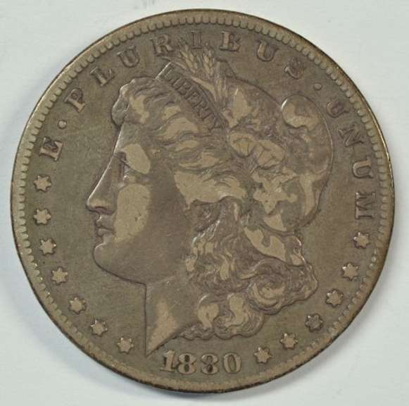 Rare 1880-CC Morgan Silver Dollar in upper end circ