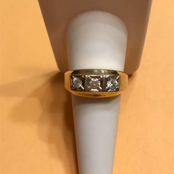 MENS 14K GOLD DIAMOND BAND / RING