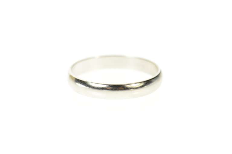 Platinum 3.1mm Classic Simple Rounded Wedding Band Ring