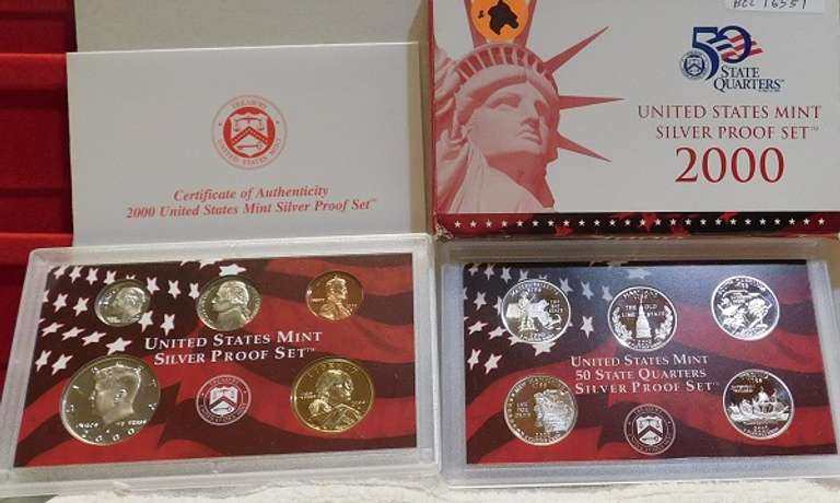 2000 Silver PROOF Set, w/State Qtrs