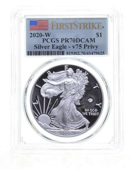 PR70 DCAM 2020-W American Silver Eagle - V75 Privy - First Strike - Graded PCGS