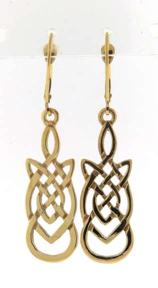 Beautiful Yellow Gold Celtic Knot Earrings