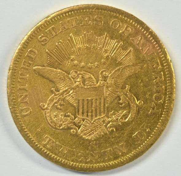 Rare nearly BU 1855-S Ty 1 $20 Liberty Gold Piece