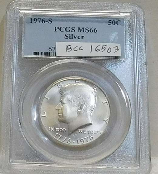 1976-S Unc Silver Kennedy Half PCGS MS-66