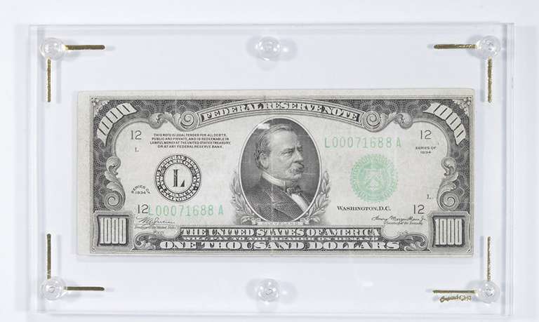 1934 $1000 United States Federal Reserve Note Green Seal