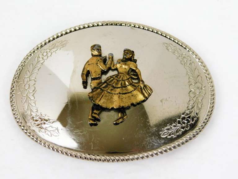 Vintage Square Dancing Belt Buckle